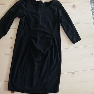 Fitted black maternity dress